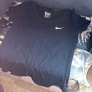 Nike Black Tee with White Swoosh